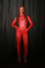 Load image into Gallery viewer, Red Lace Catsuit