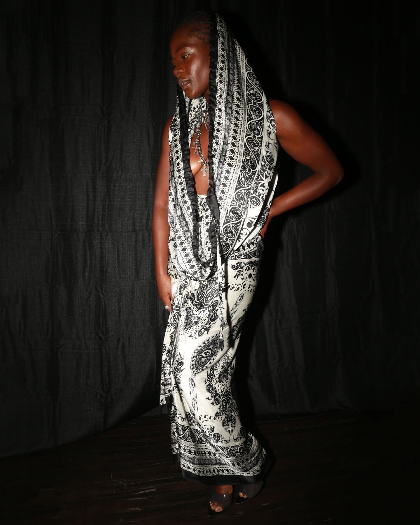 Ruched Silk Skirt