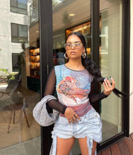 Load image into Gallery viewer, RUCHED DENIM MINI SKIRT