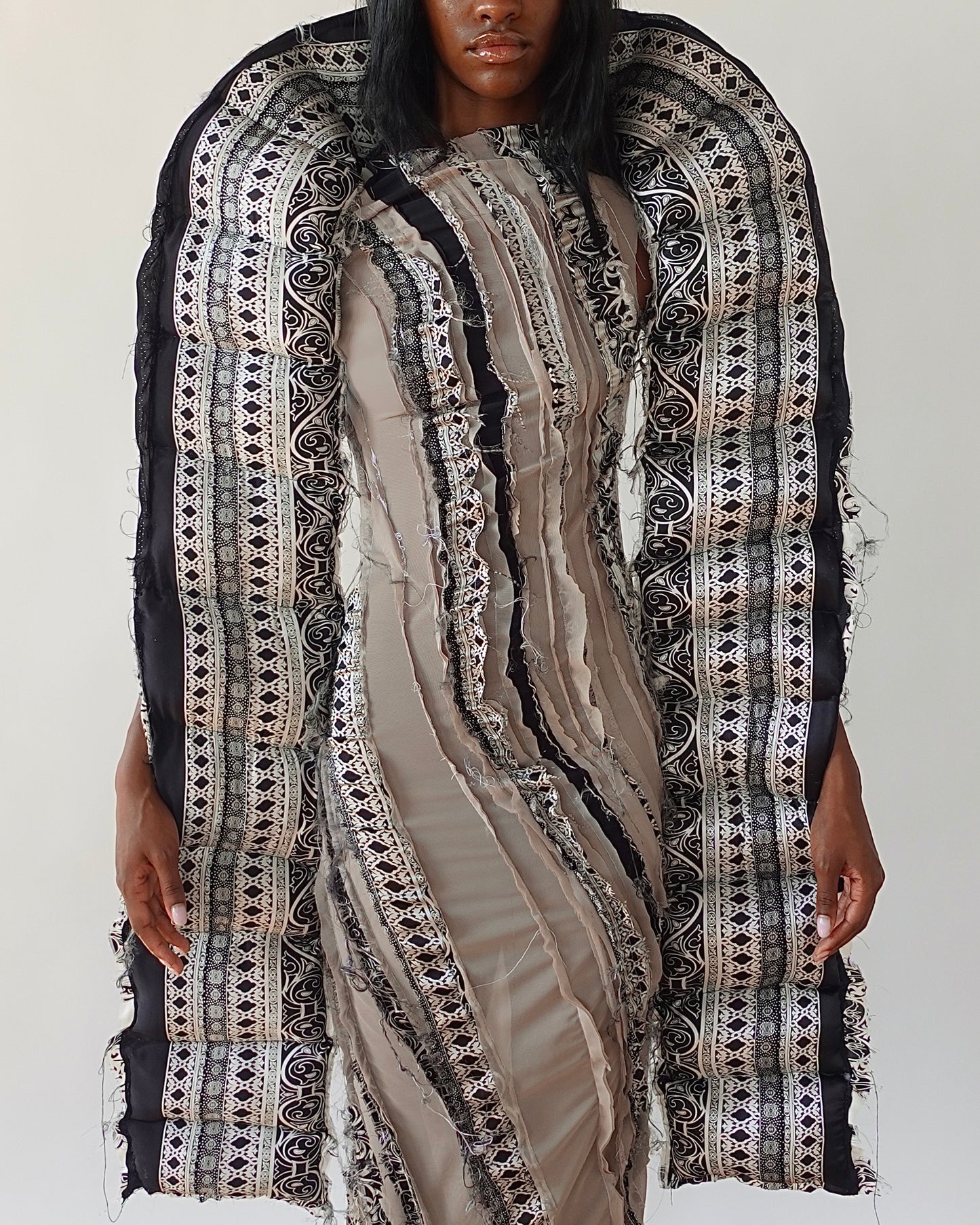 Two Tone Silk Maxi Dress