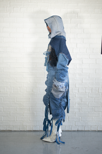 Load image into Gallery viewer, RUCHED DENIM MIDI SKIRT