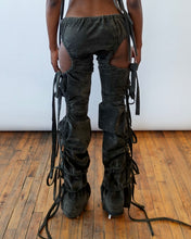 Load image into Gallery viewer, Olive Ruched Suede Trousers