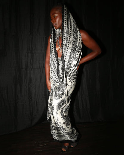 Ruched Silk Skirt