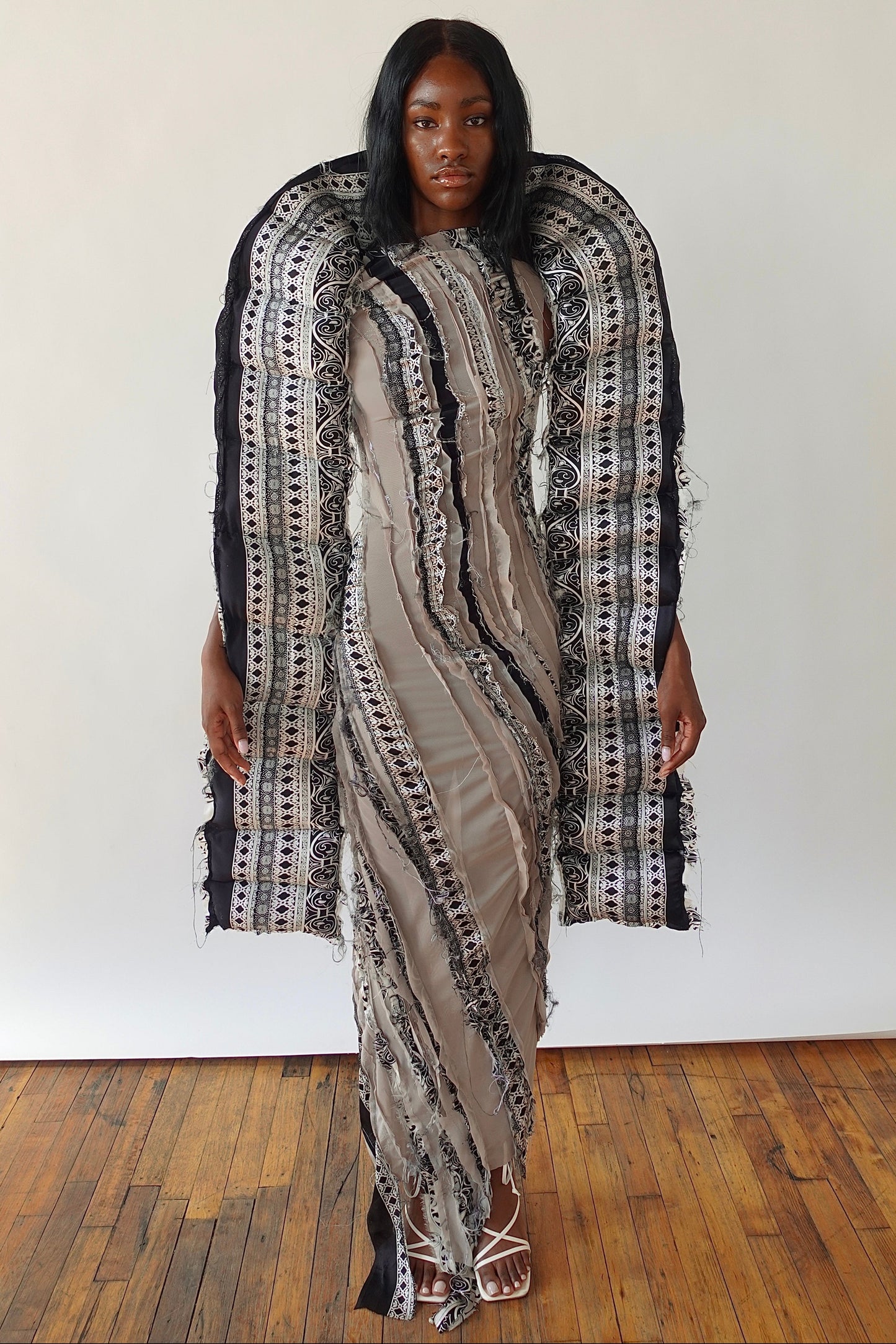 Two Tone Silk Maxi Dress