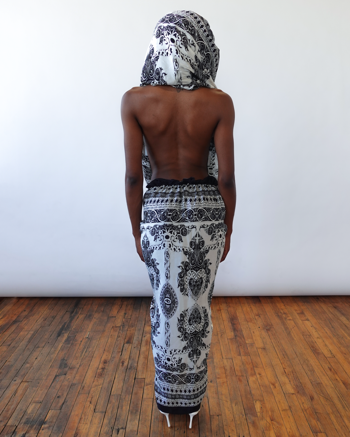 Ruched Silk Skirt