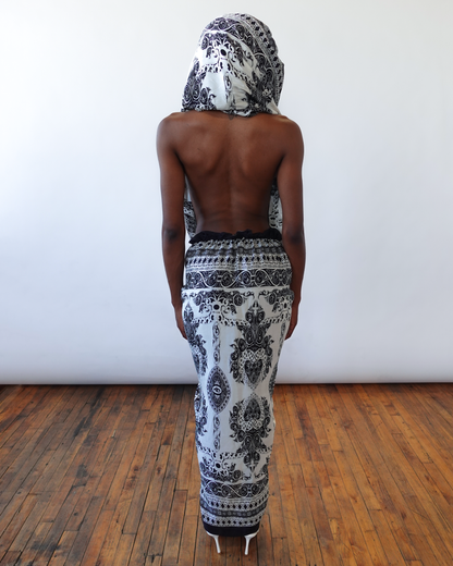 Ruched Silk Skirt